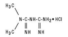 GLUCOPHAGE® (metformin hydrochloride) Structural Formula Illustration